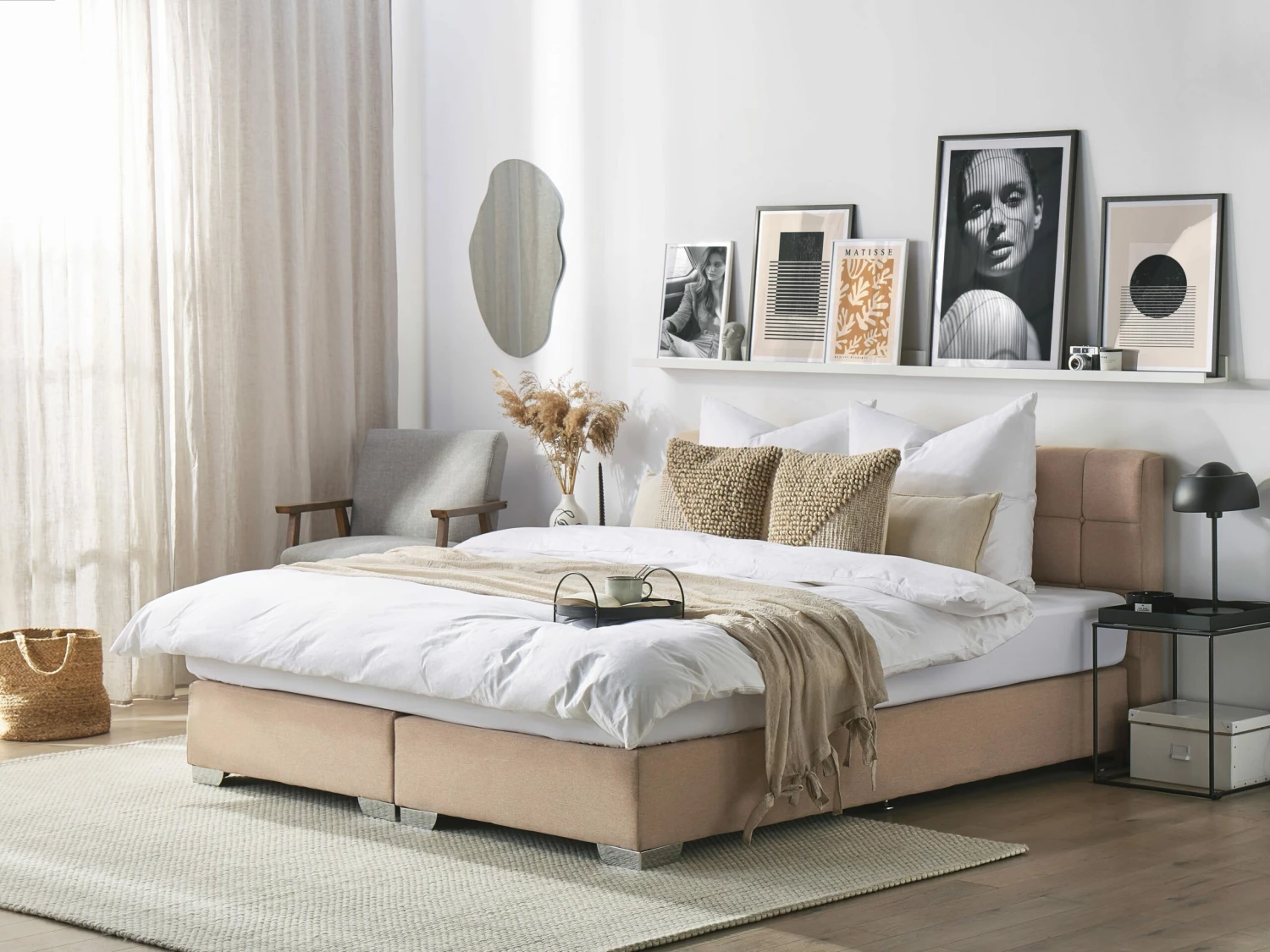 Boxspring Stof Beige 180 X 200 Cm ADMIRAL - Afbeelding 2