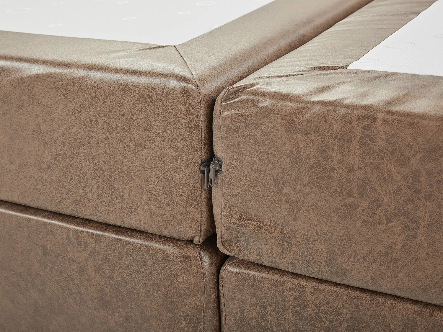 Boxspring Kunstleer Bruin 180 X 200 Cm PRESIDENT - Afbeelding 5