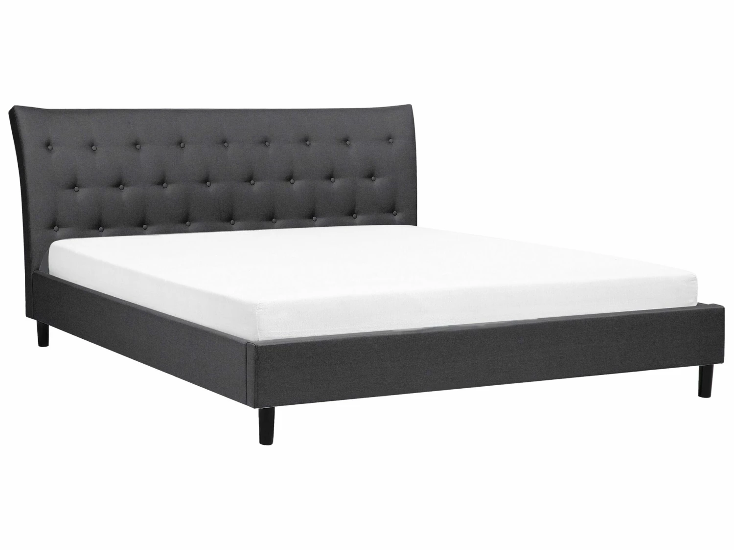 Bed Stof Donkergrijs In Diverse Formaten SAVERNE 4 Bed Stof Donkergrijs In Diverse Formaten SAVERNE - Afbeelding 4