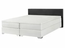 Boxspring Kunstleer Zwart/wit 160 X 200 Cm PRESIDENT