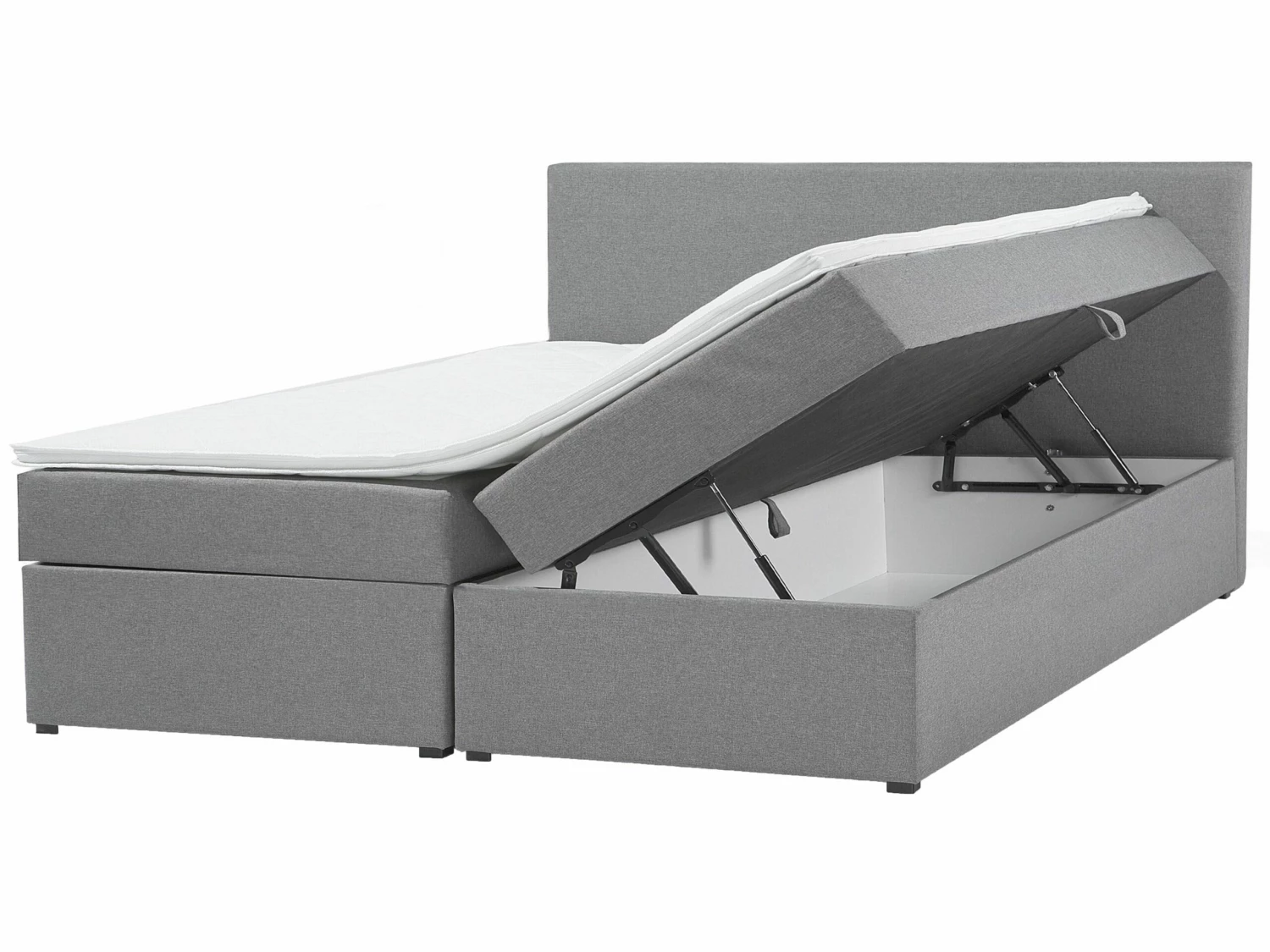 Boxspring Stof Grijs Met Opbergruimte In Diverse Formaten SENATOR 1 Boxspring Stof Grijs Met Opbergruimte In Diverse Formaten SENATOR