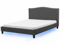 Bed Stof Grijs Met LED Multicolor In Diverse Formaten MONTPELLIER