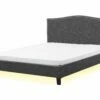 Bed Stof Grijs Met LED Wit In Diverse Formaten MONTPELLIER