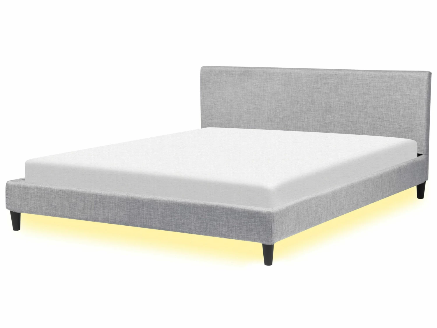 Bed Stof Lichtgrijs Met LED-verlichting In Diverse Formaten FITOU