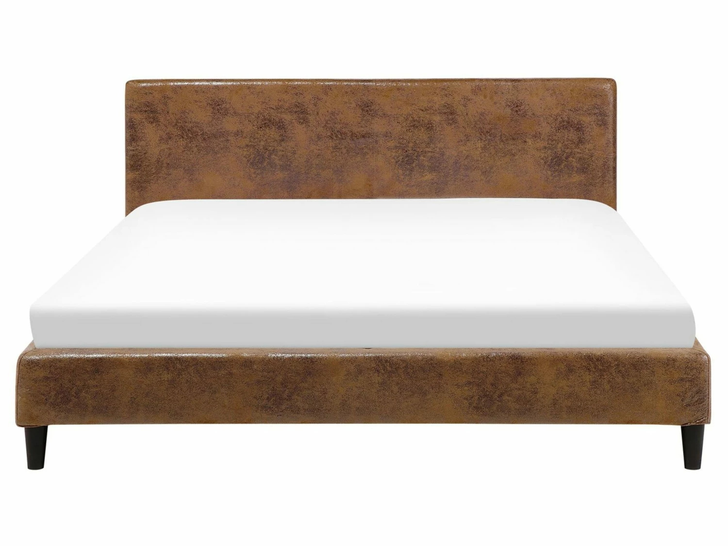 Bed Leather-look Bruin In Diverse Formaten FITOU - Afbeelding 3