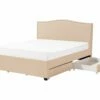 Bed Stof Beige Met Opbergruimte In Diverse Formaten MONTPELLIER