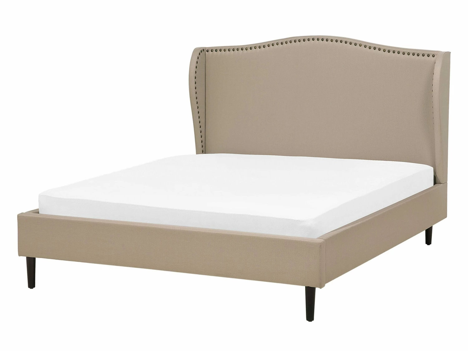Bed Stof Beige In Diverse Formaten COLMAR 1 Bed Stof Beige In Diverse Formaten COLMAR