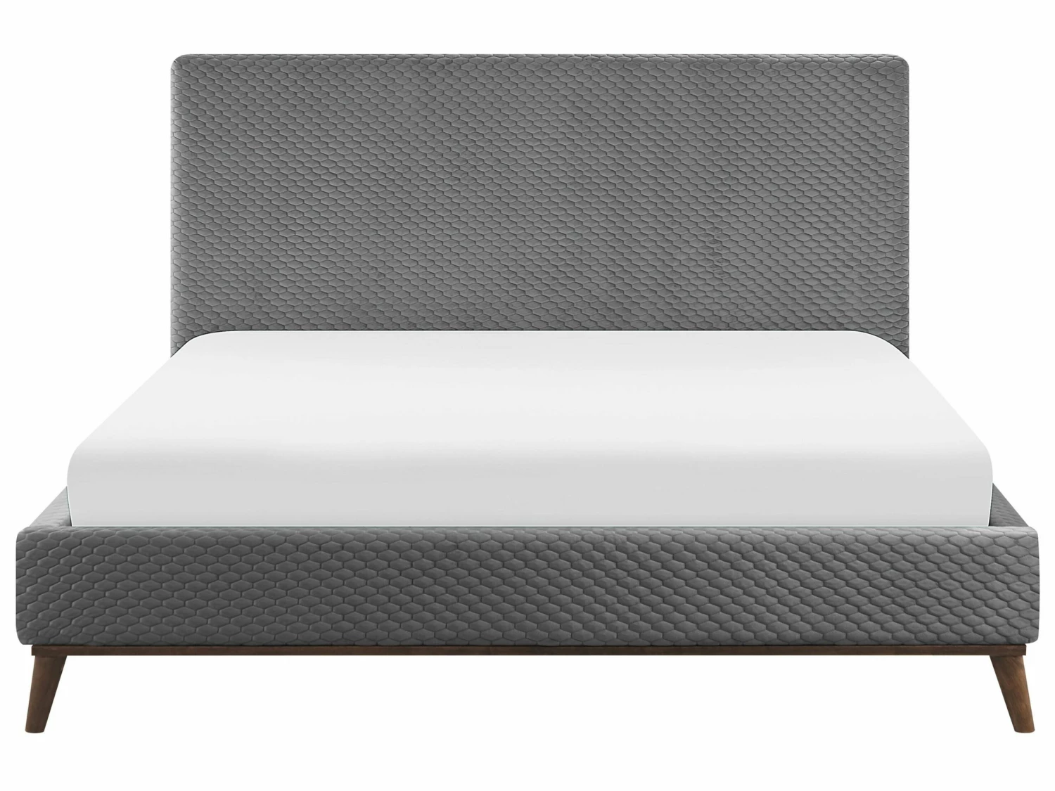 Bed Fluweel Grijs In Diverse Formaten BAYONNE 3 Bed Fluweel Grijs In Diverse Formaten BAYONNE - Afbeelding 3