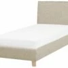 Bed Stof Beige 90 X 200 Cm SENNEZ