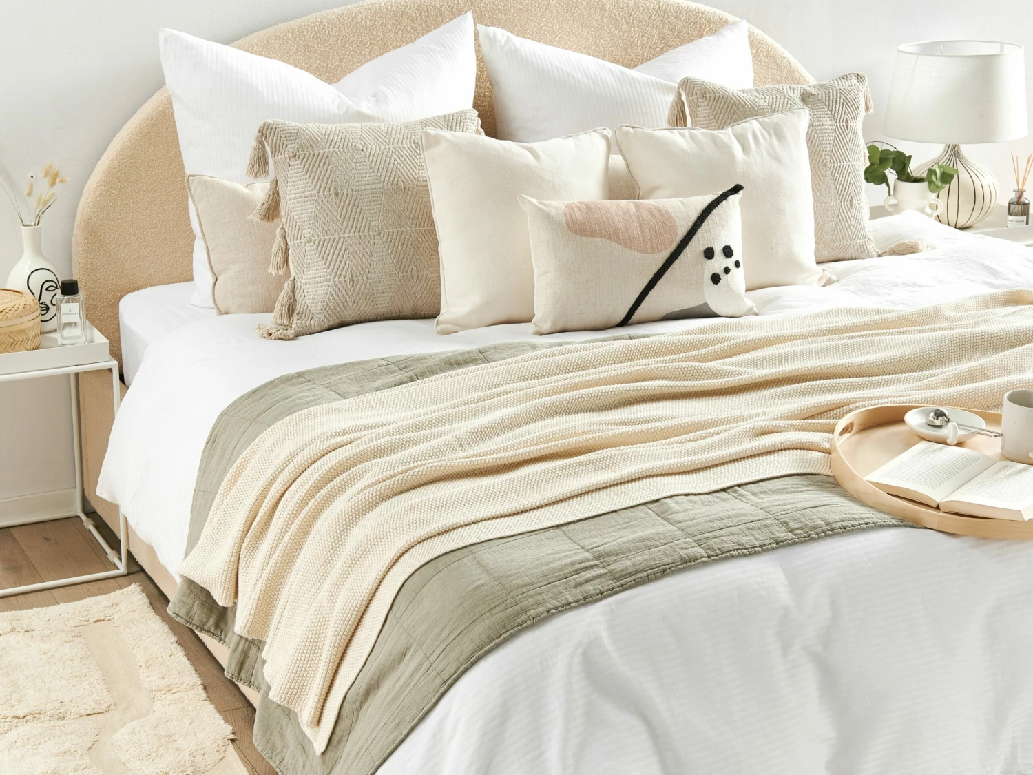 Plaid Katoen Beige ASAKA 2 Plaid Katoen Beige ASAKA - Afbeelding 2