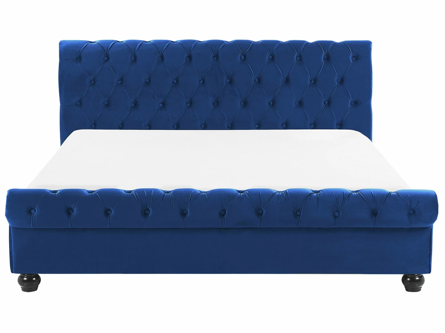 Bed Fluweel Blauw In Diverse Formaten AVALLON - Afbeelding 3