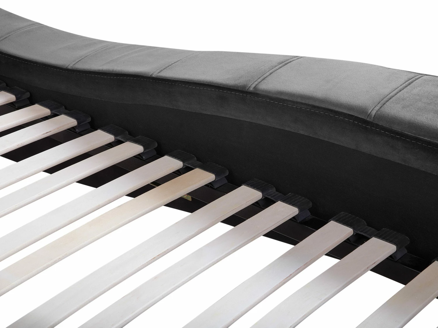 Bed Fluweel Grijs 180 X 200 Cm VICHY - Afbeelding 7