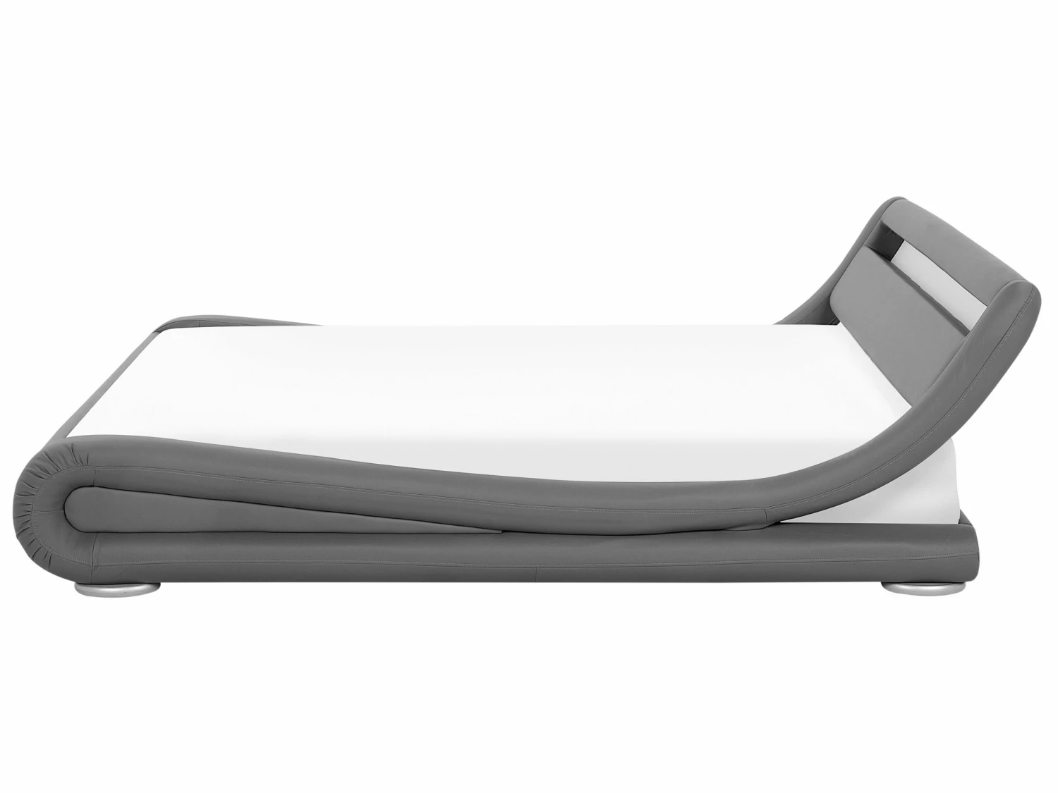 Bed Kunstleer Grijs Met LED-verlichting In Diverse Formaten AVIGNON - Afbeelding 5