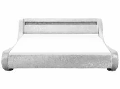 Bed Fluweel Zilver Met LED-verlichting In Diverse Formaten AVIGNON -slaapkamer Verkoopwinkel undef src sa picid 734795 type whitesh image