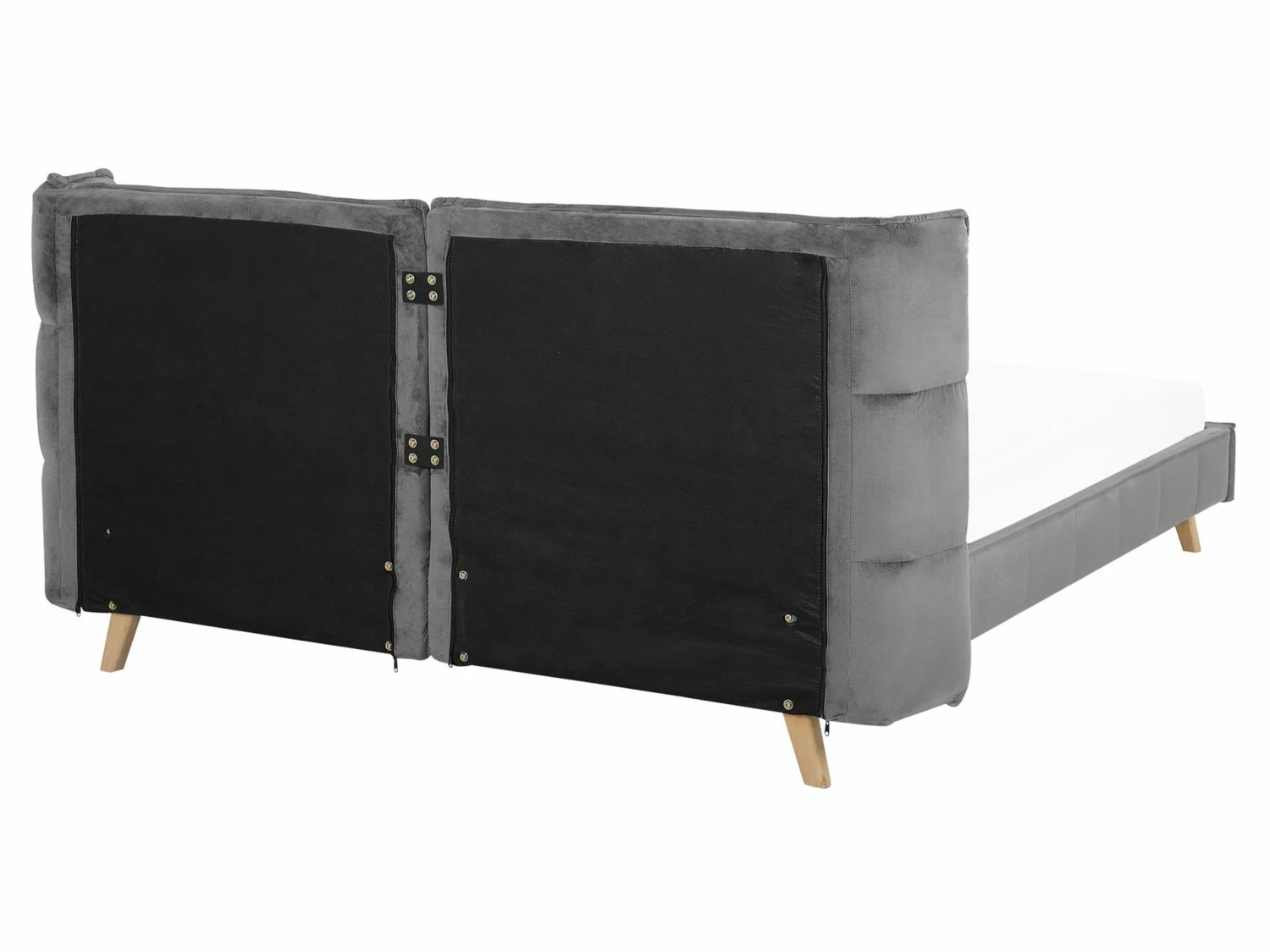 Bed Fluweel Grijs In Diverse Formaten SENLIS - Afbeelding 6