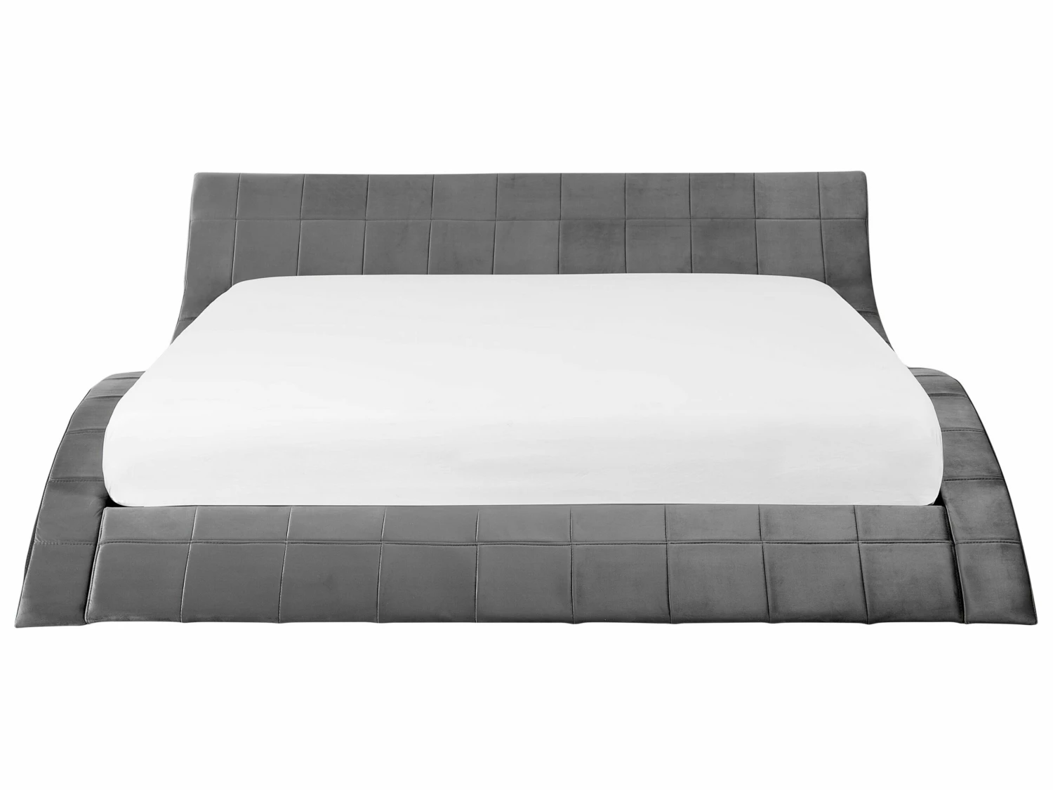 Waterbed Fluweelstof Grijs 180 X 200 Cm VICHY - Afbeelding 3
