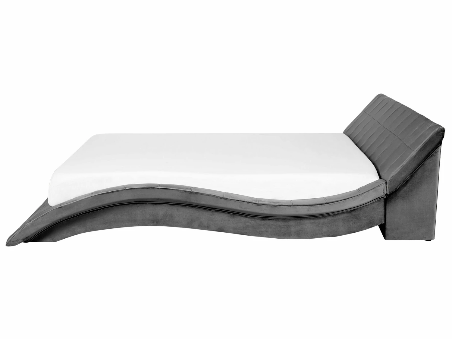 Waterbed Fluweelstof Grijs 180 X 200 Cm VICHY - Afbeelding 4