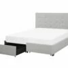 Bed Met Opbergruimte Stof Lichtgrijs In Diverse Formaten LA ROCHELLE