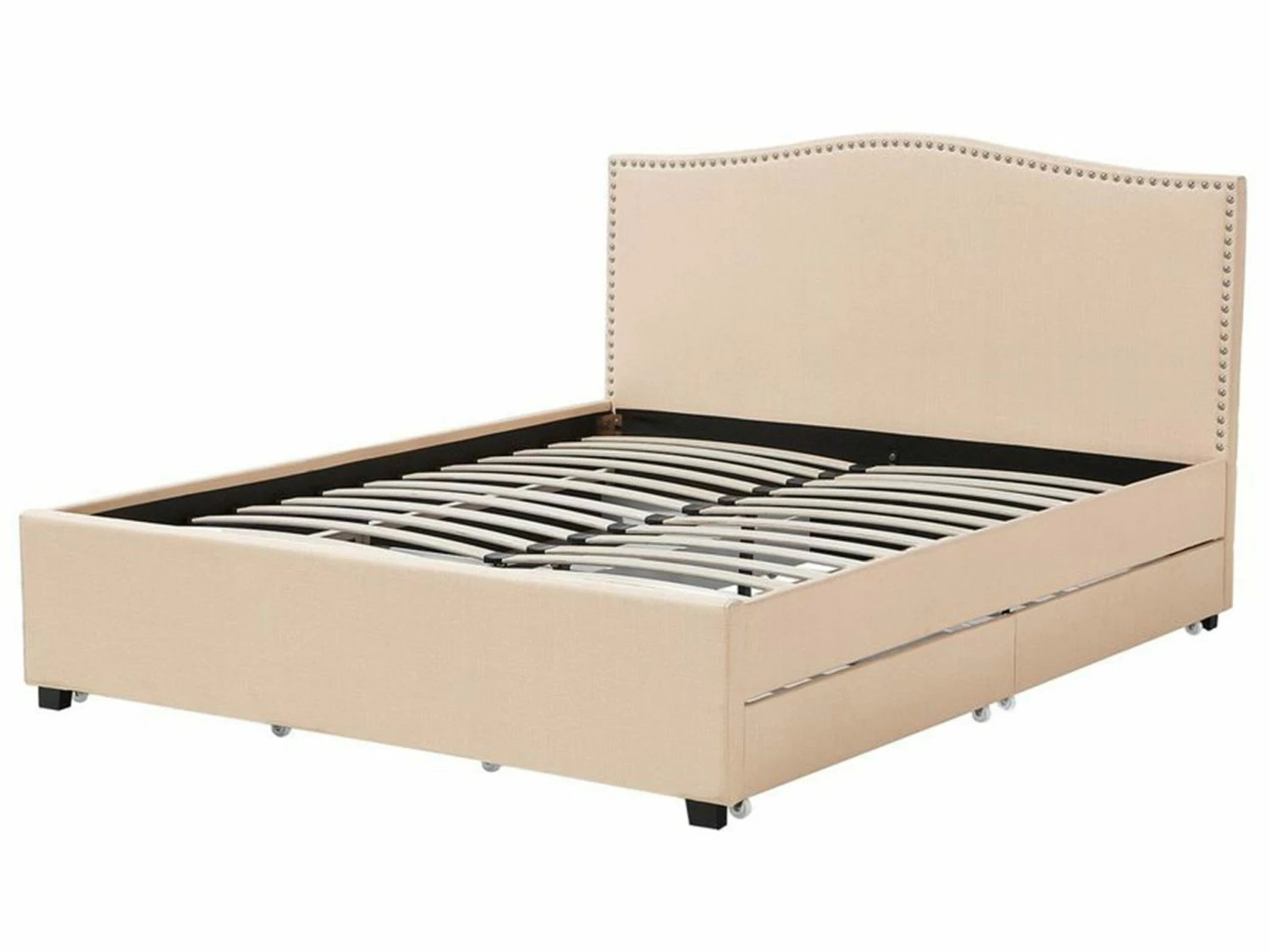 Bed Stof Beige Met Opbergruimte In Diverse Formaten MONTPELLIER - Afbeelding 6