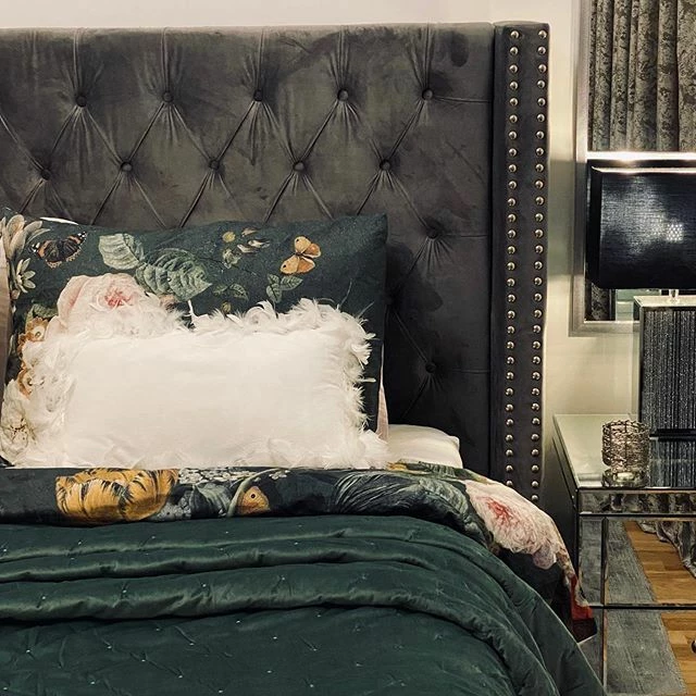 Bed Fluweel Grijs In Diverse Formaten LUBBON - Afbeelding 3