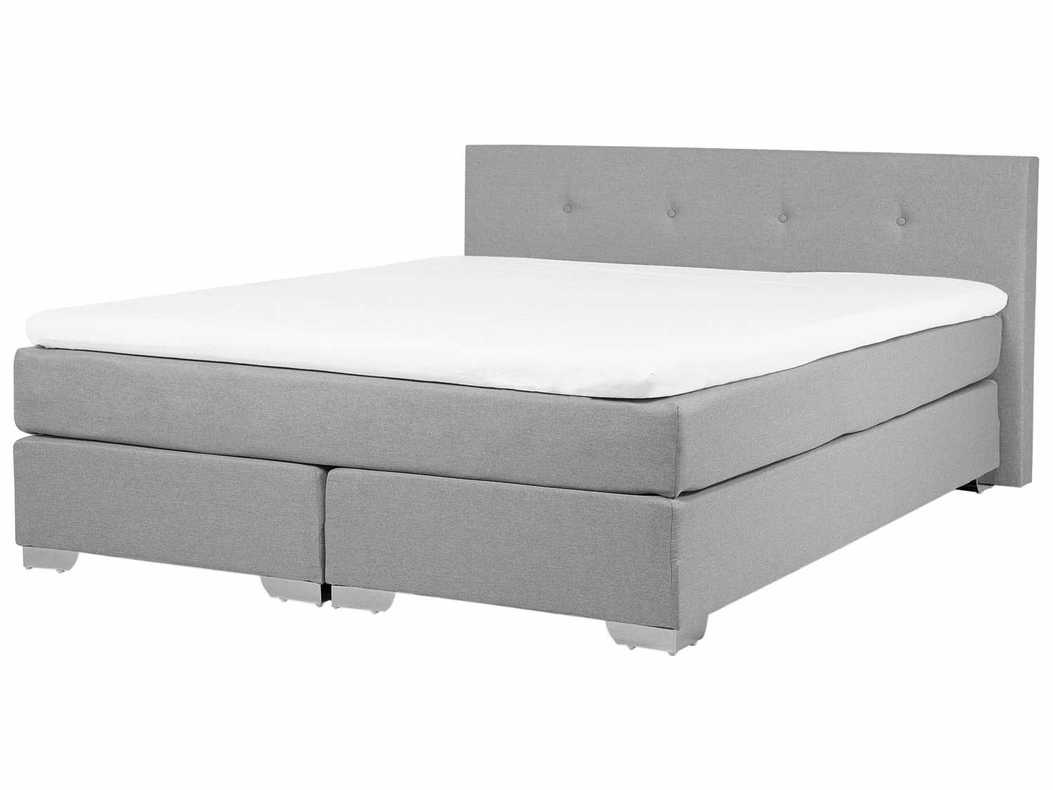 Boxspring Stof Lichtgrijs In Diverse Formaten CONSUL - Afbeelding 4