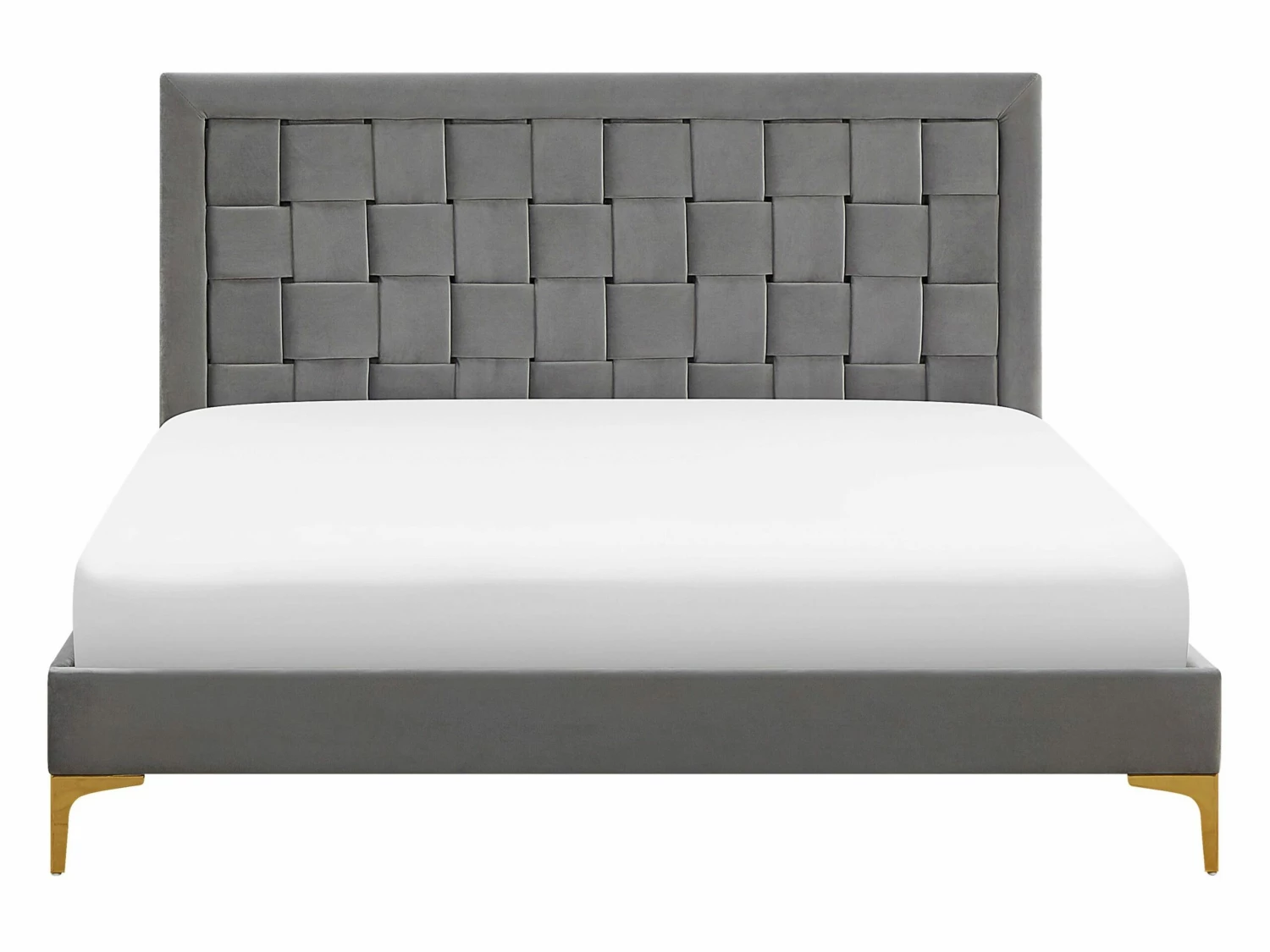 Bed Fluweel Grijs In Diverse Formaten LIMOUX - Afbeelding 3