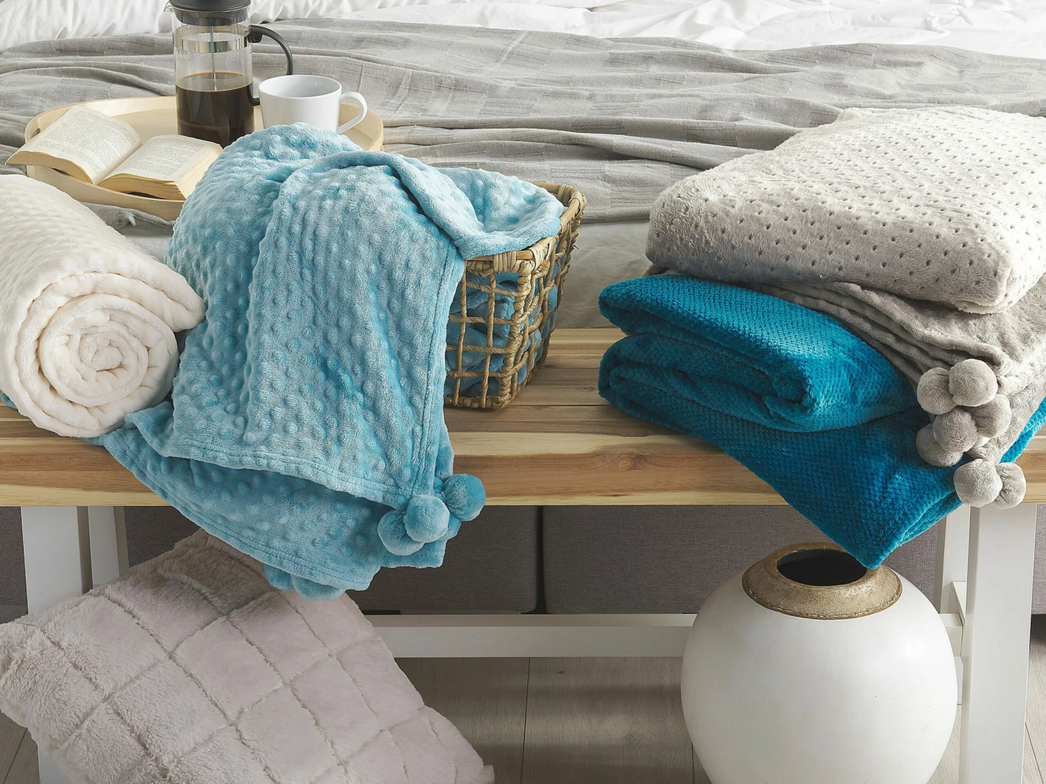 Plaid Turquoise In Diverse Formaten SAITLER - Afbeelding 4