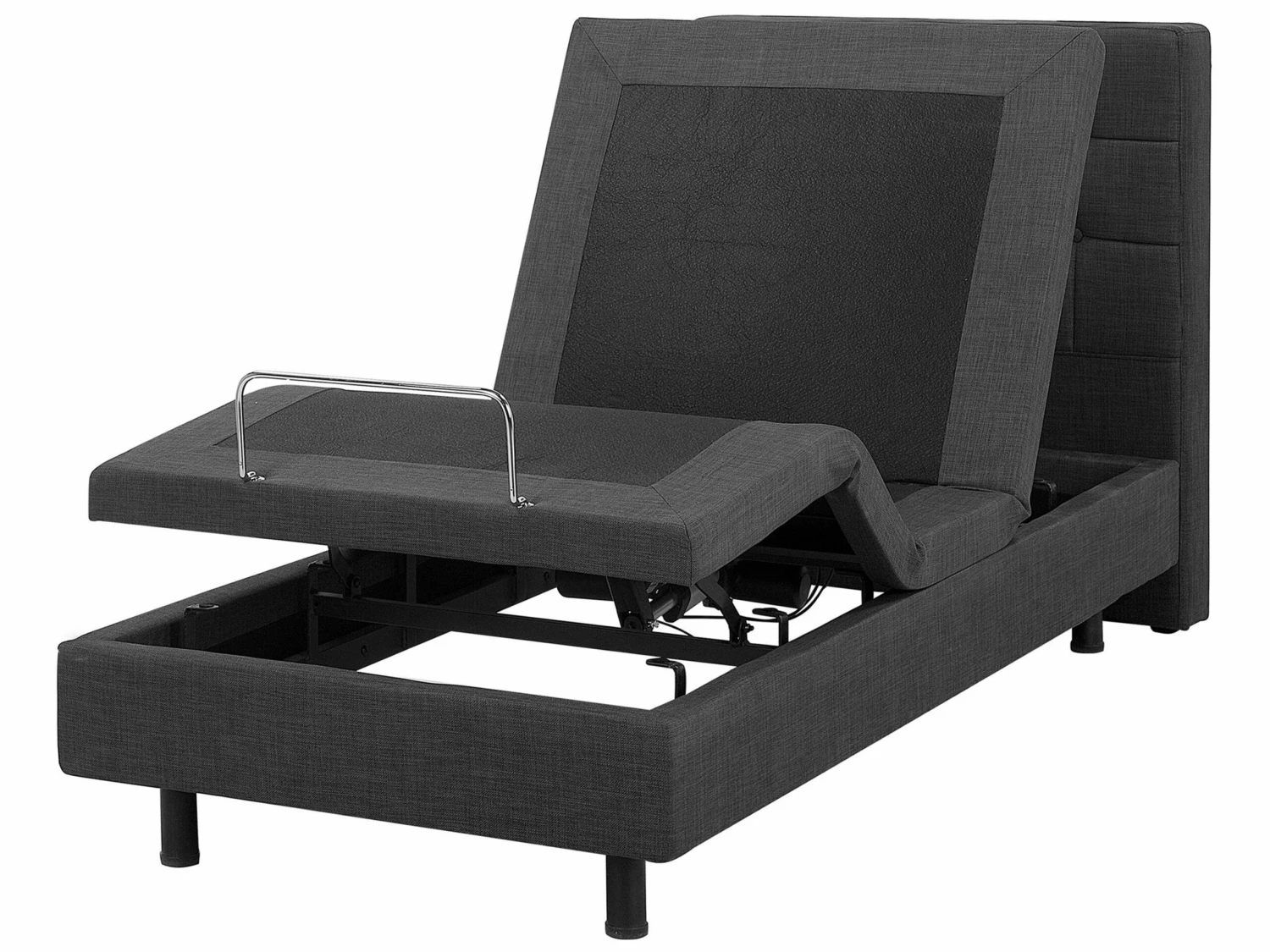 Bed Elektrisch Verstelbaar Stof Grijs 80 X 200 Cm DUKE
