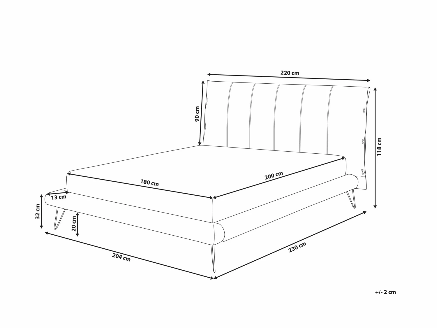 Bed Kunstleer Wit In Diverse Formaten BETIN - Afbeelding 10