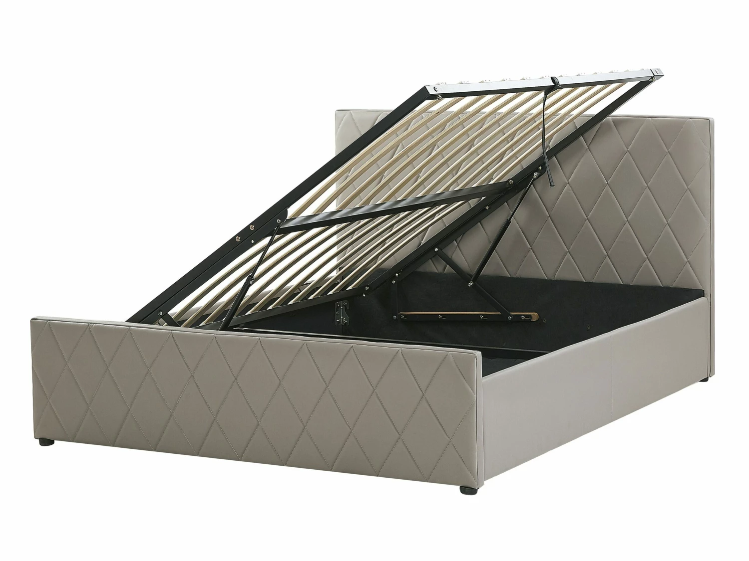 Bed Kunstleer Taupe Met Opbergruimte In Diverse Formaten ROCHEFORT 7 Bed Kunstleer Taupe Met Opbergruimte In Diverse Formaten ROCHEFORT - Afbeelding 7