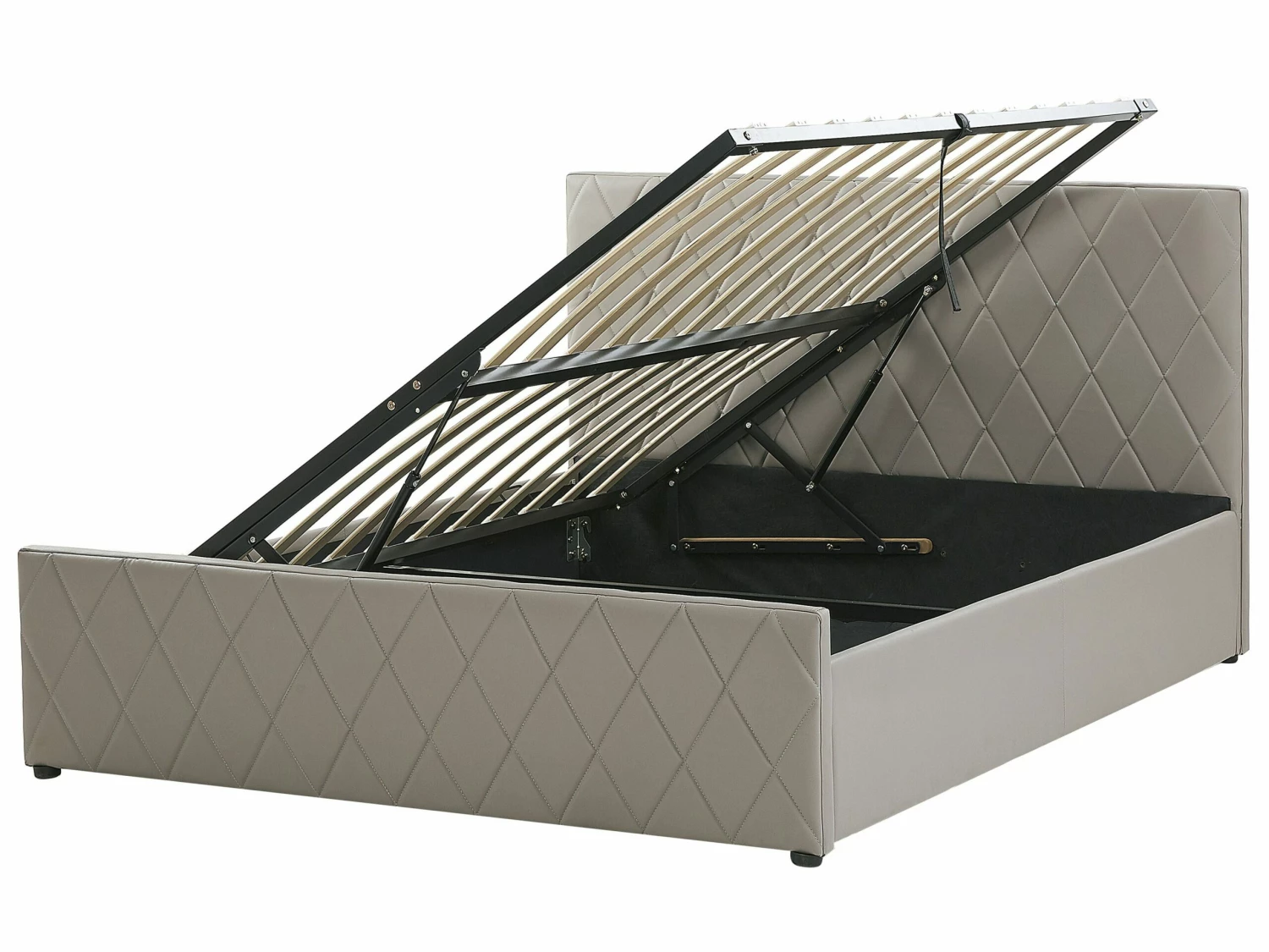 Bed Kunstleer Taupe Met Opbergruimte In Diverse Formaten ROCHEFORT - Afbeelding 8