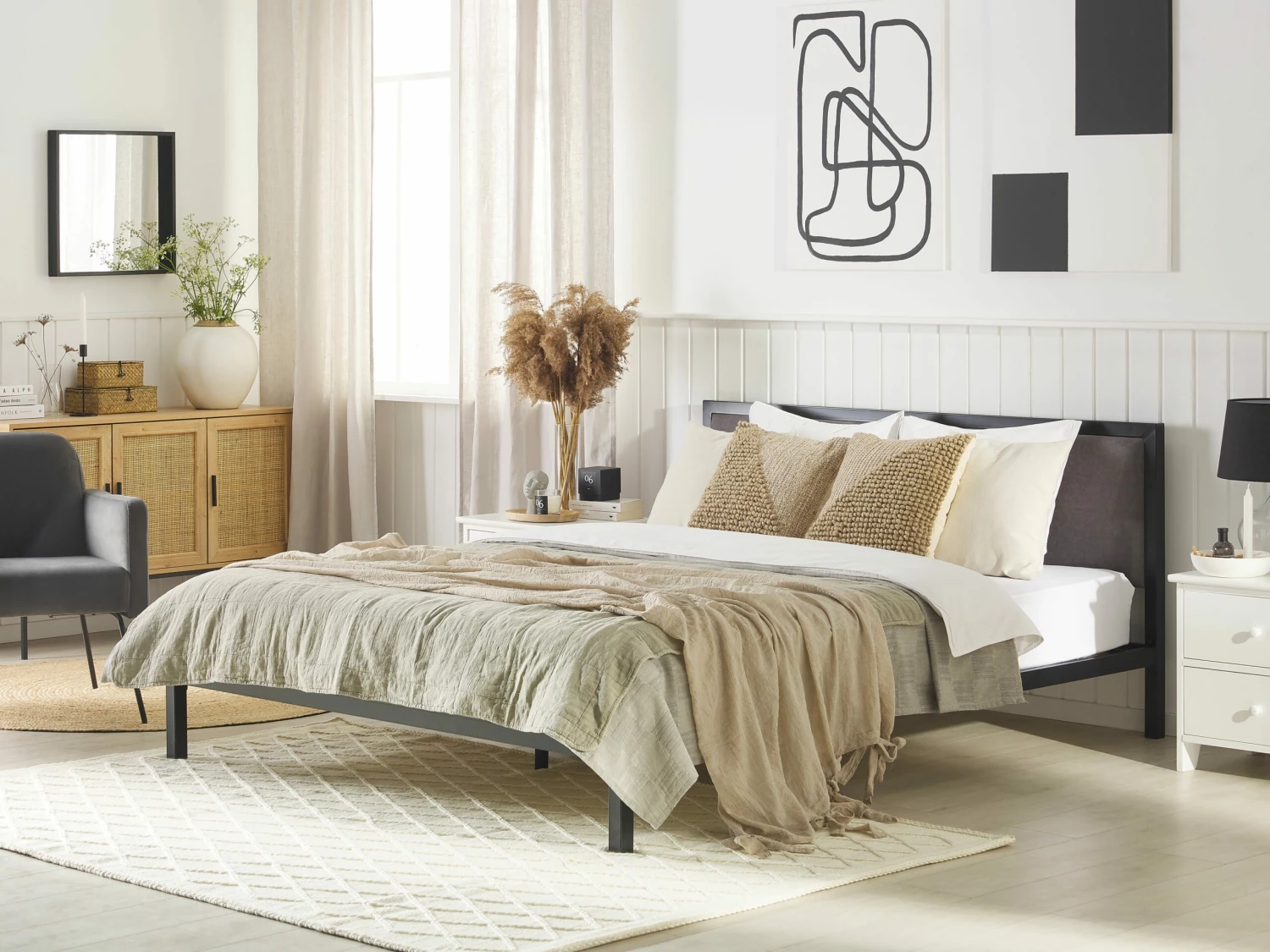 Bed Metaal Zwart/grijs In Diverse Formaten CLAMART - Afbeelding 2