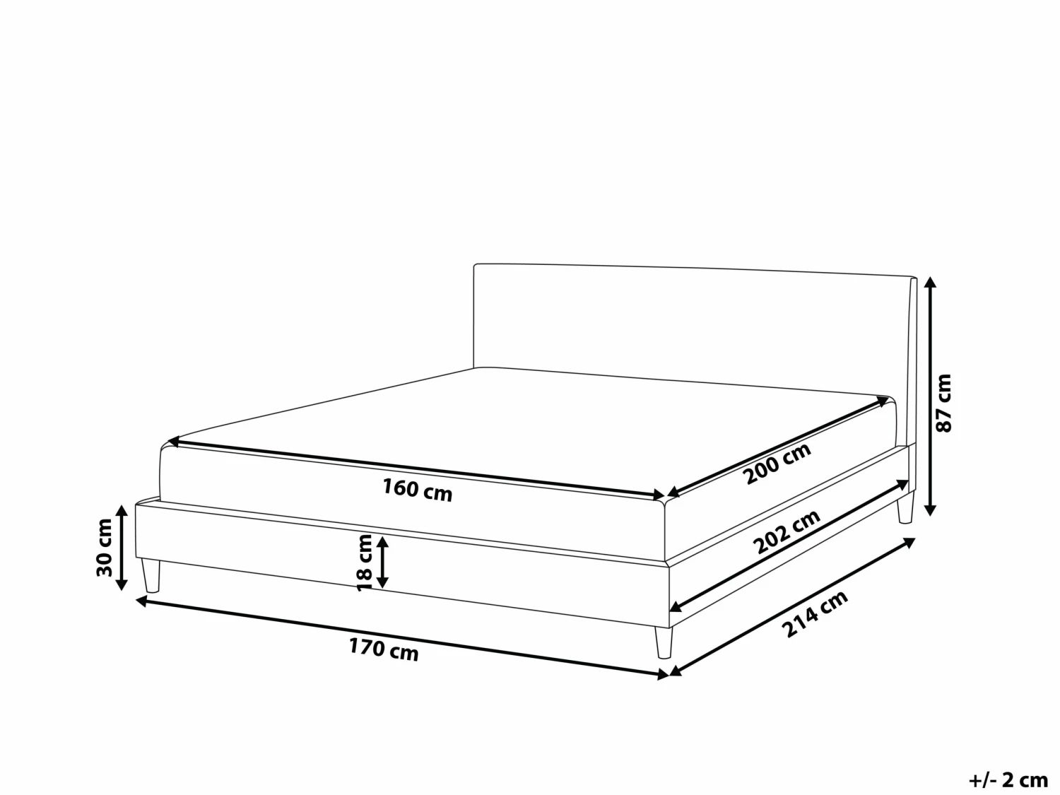 Bed Leather-look Bruin In Diverse Formaten FITOU - Afbeelding 9