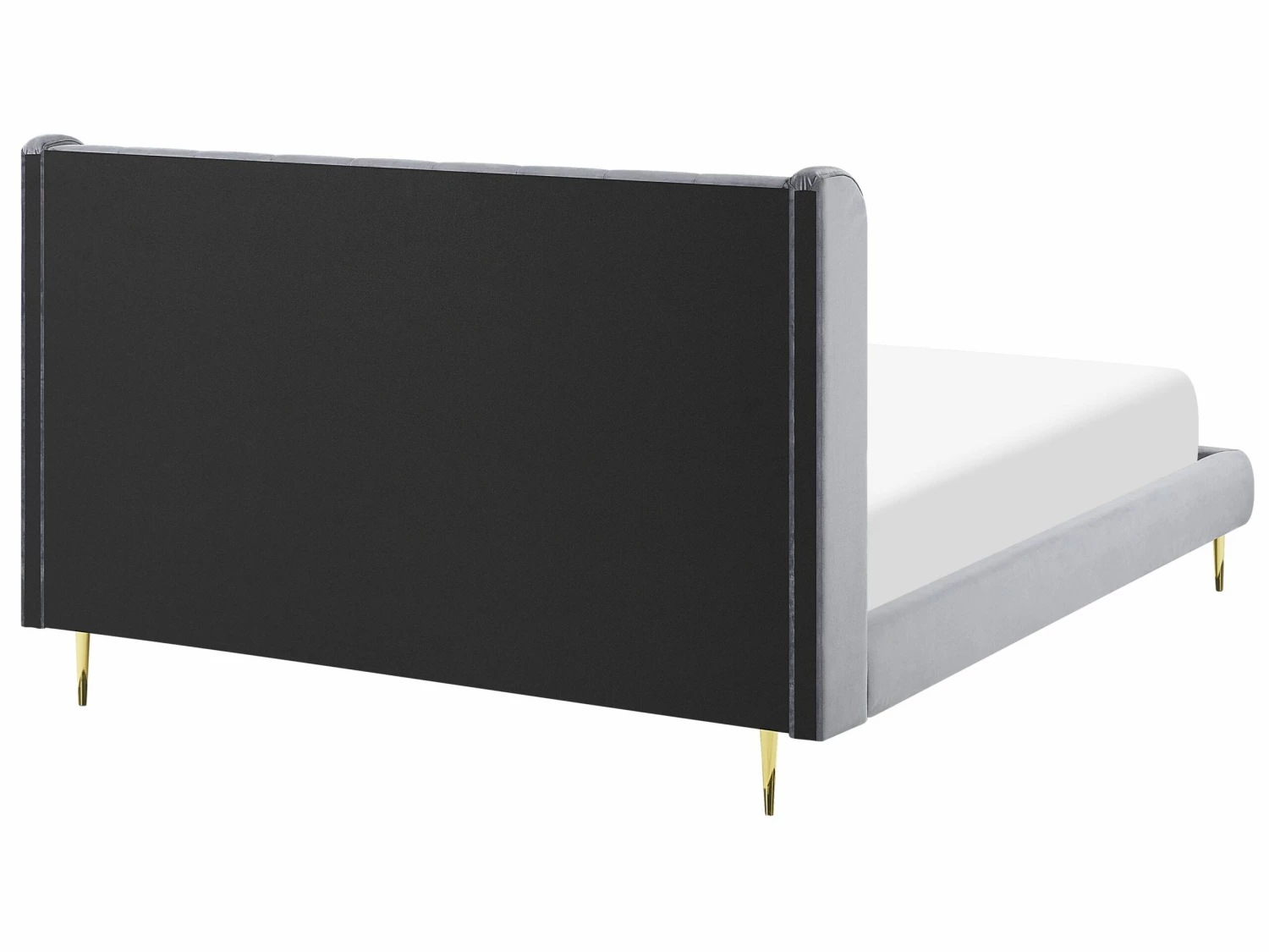 Bed Fluweel Grijs In Diverse Formaten FORBACH 4 Bed Fluweel Grijs In Diverse Formaten FORBACH - Afbeelding 4