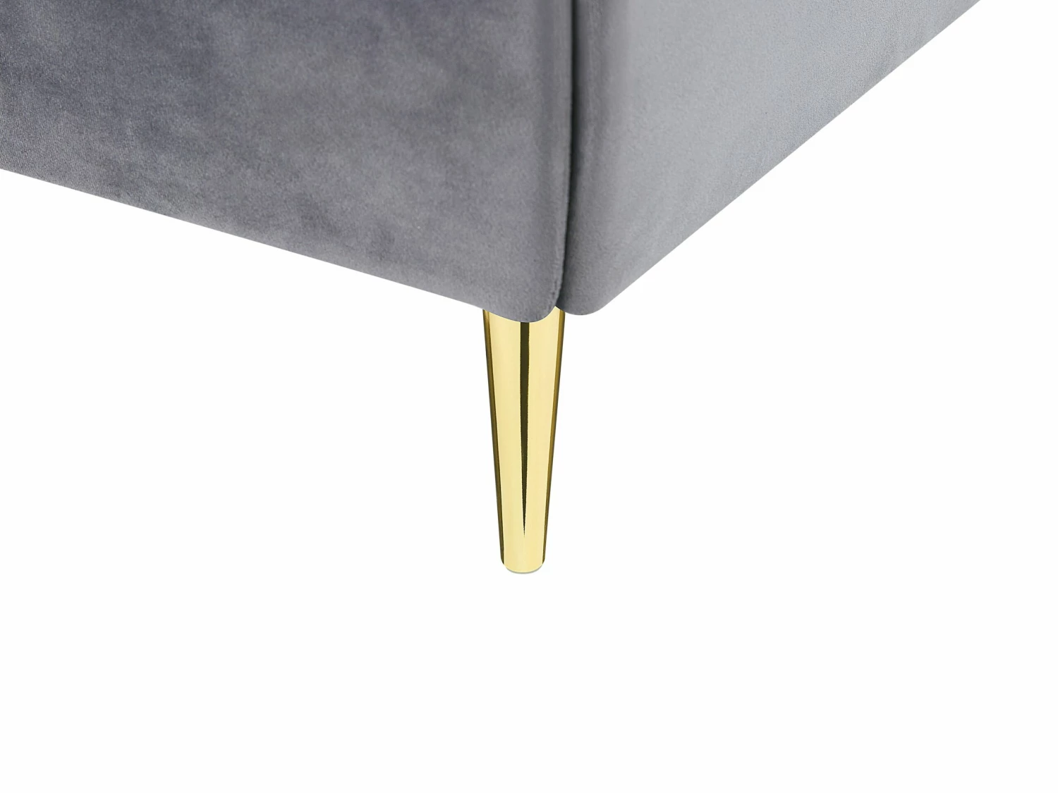 Bed Fluweel Grijs In Diverse Formaten FORBACH 7 Bed Fluweel Grijs In Diverse Formaten FORBACH - Afbeelding 7