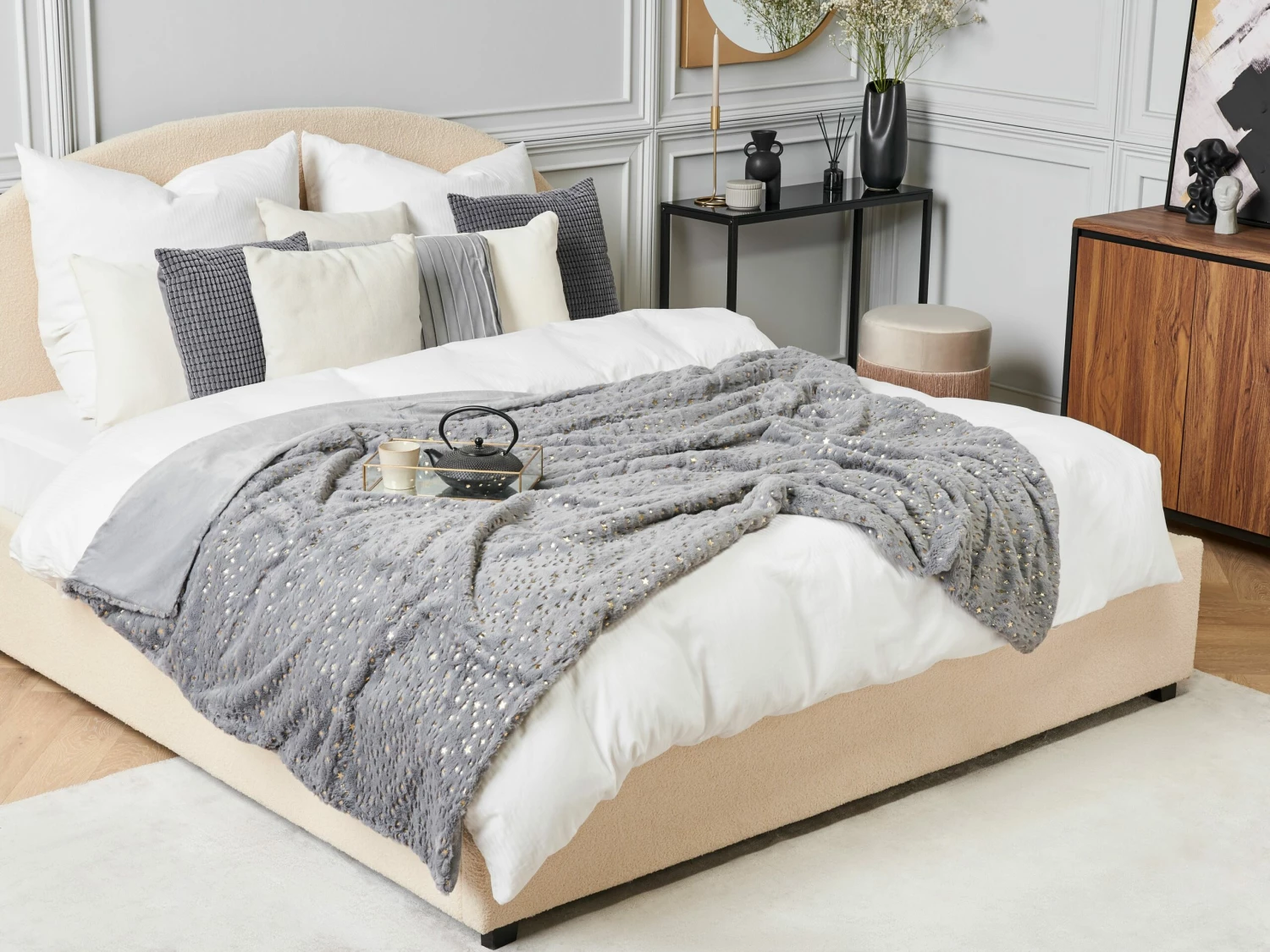 Tweepersoonsbed Stof Beige VAUCLUSE Verschillende Maten 6 Tweepersoonsbed Stof Beige VAUCLUSE Verschillende Maten - Afbeelding 6