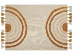 Katoenen Deken 130 X 180 Cm Beige En Oranje MATHURA -slaapkamer Verkoopwinkel undef src sa picid 829266 type whitesh image