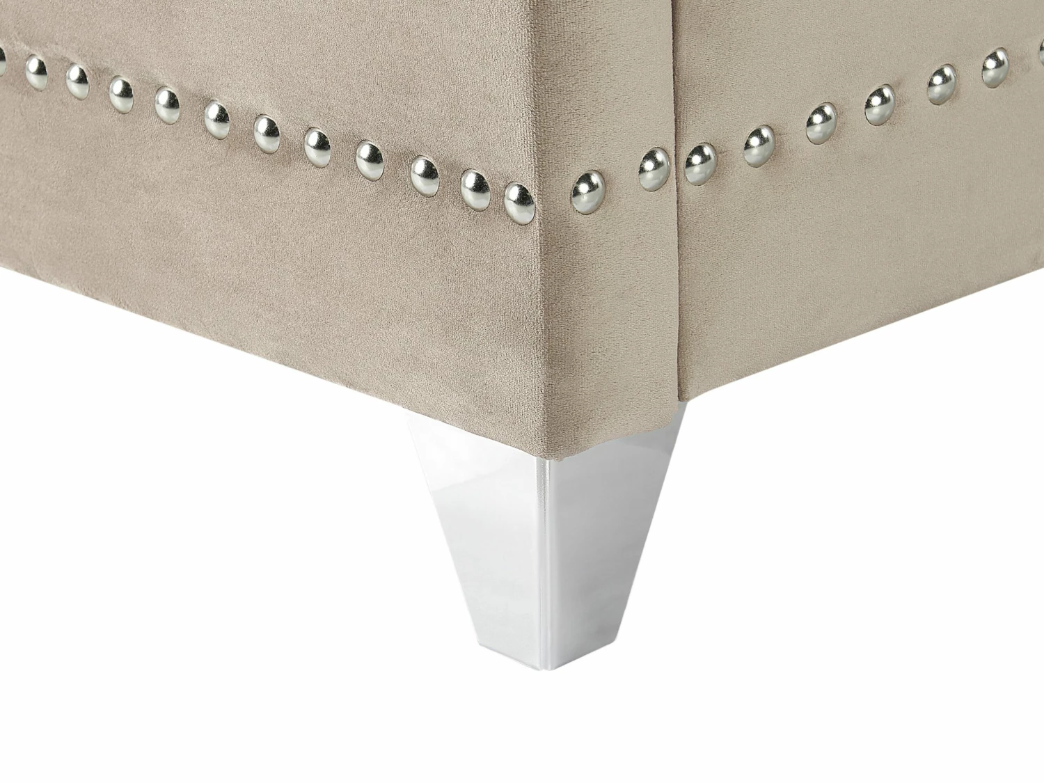 Bed Fluweel Taupe In Diverse Formaten AYETTE - Afbeelding 8