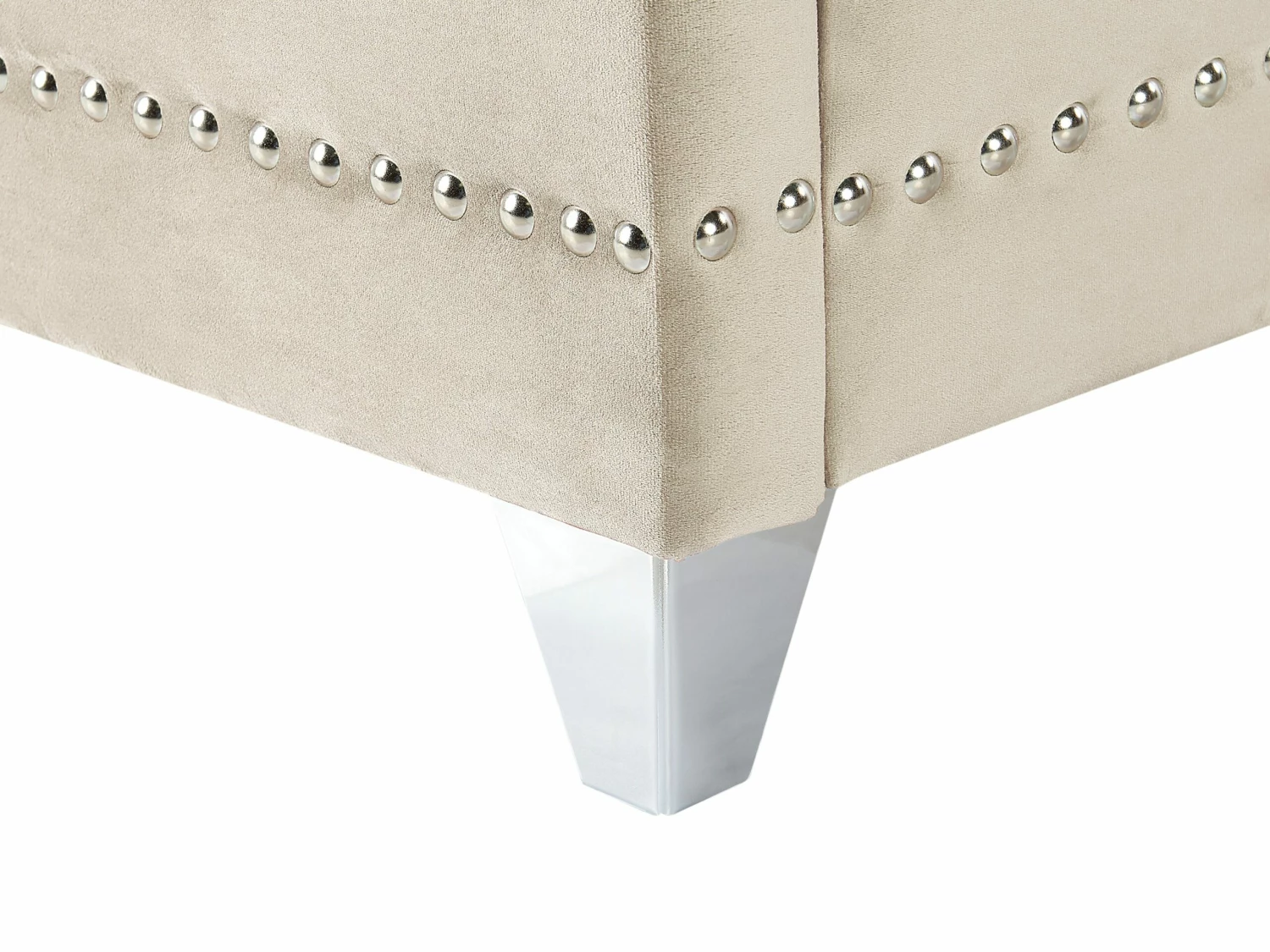 Bed Fluweel Beige In Diverse Formaten AYETTE - Afbeelding 8