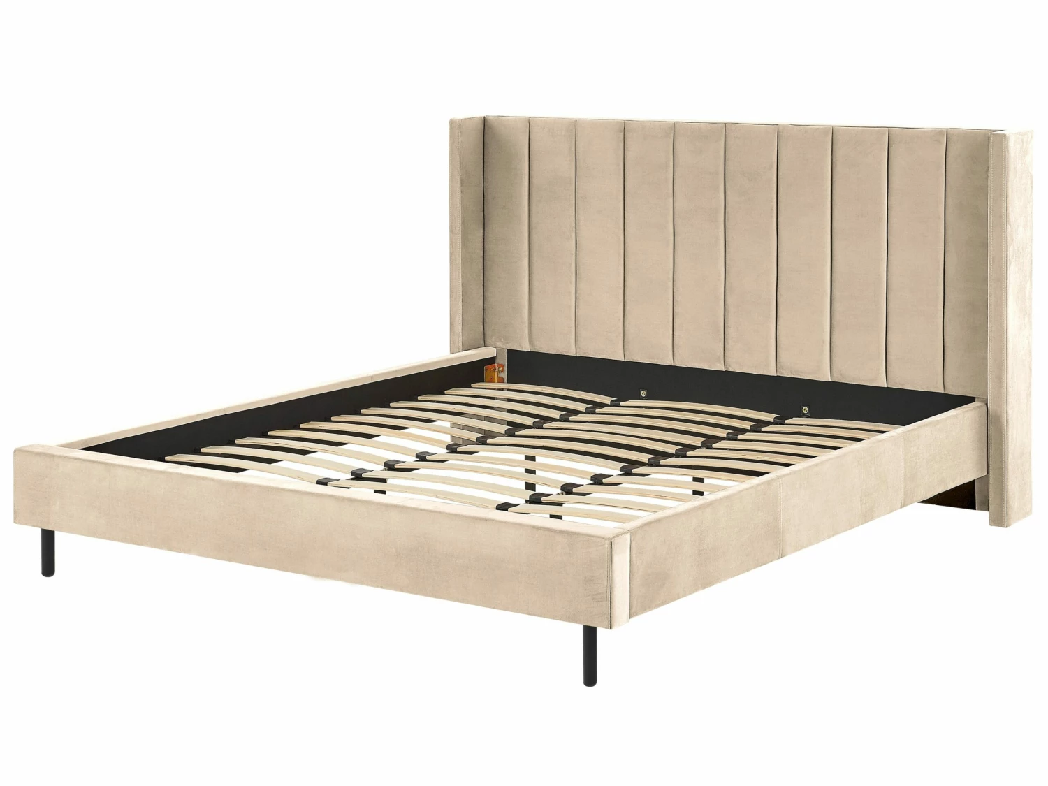 Bed Fluweel Beige In Diverse Formaten VILETTE 5 Bed Fluweel Beige In Diverse Formaten VILETTE - Afbeelding 5