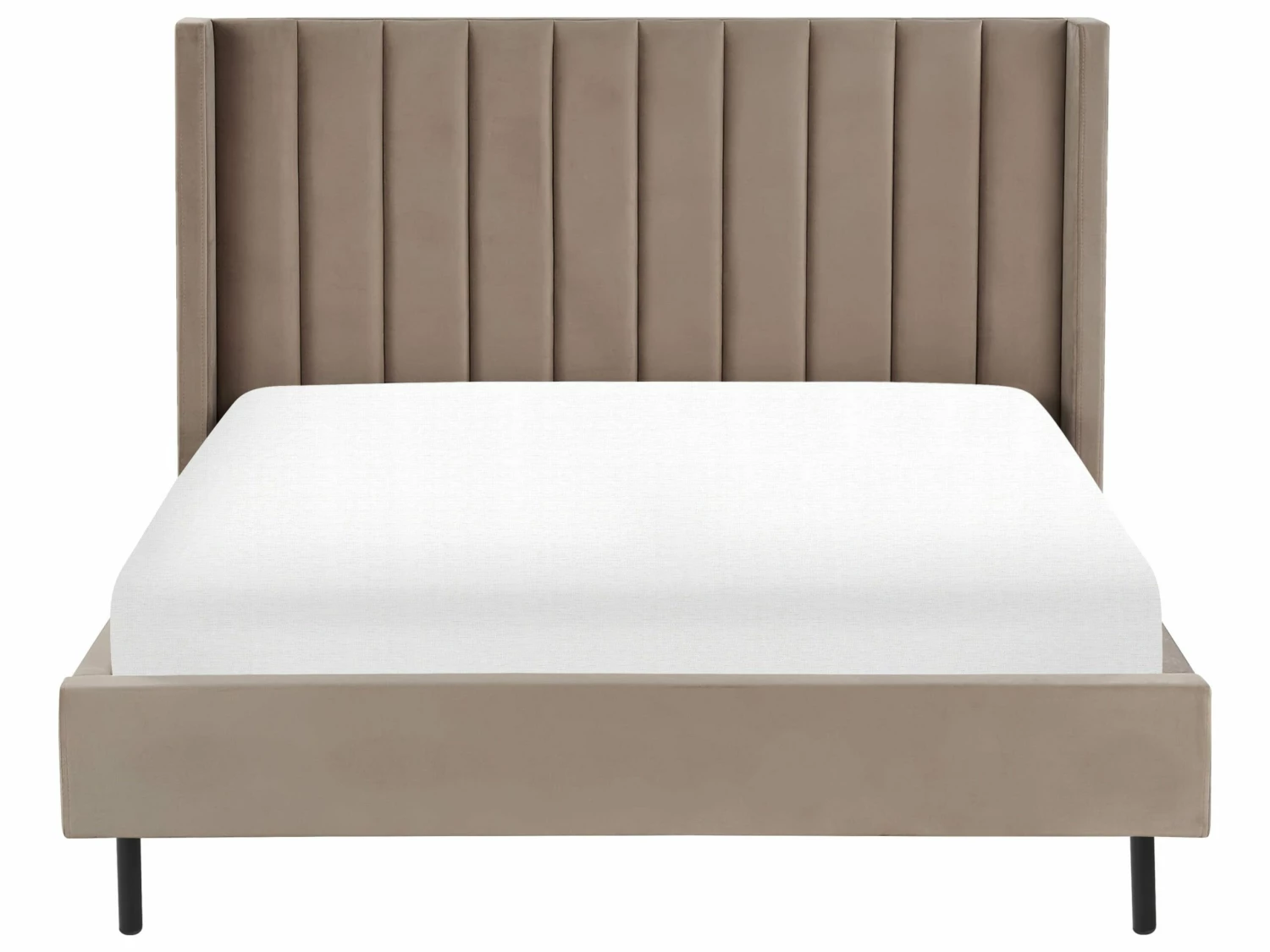 Bed Fluweel Taupe In Diverse Formaten VILLETTE - Afbeelding 3