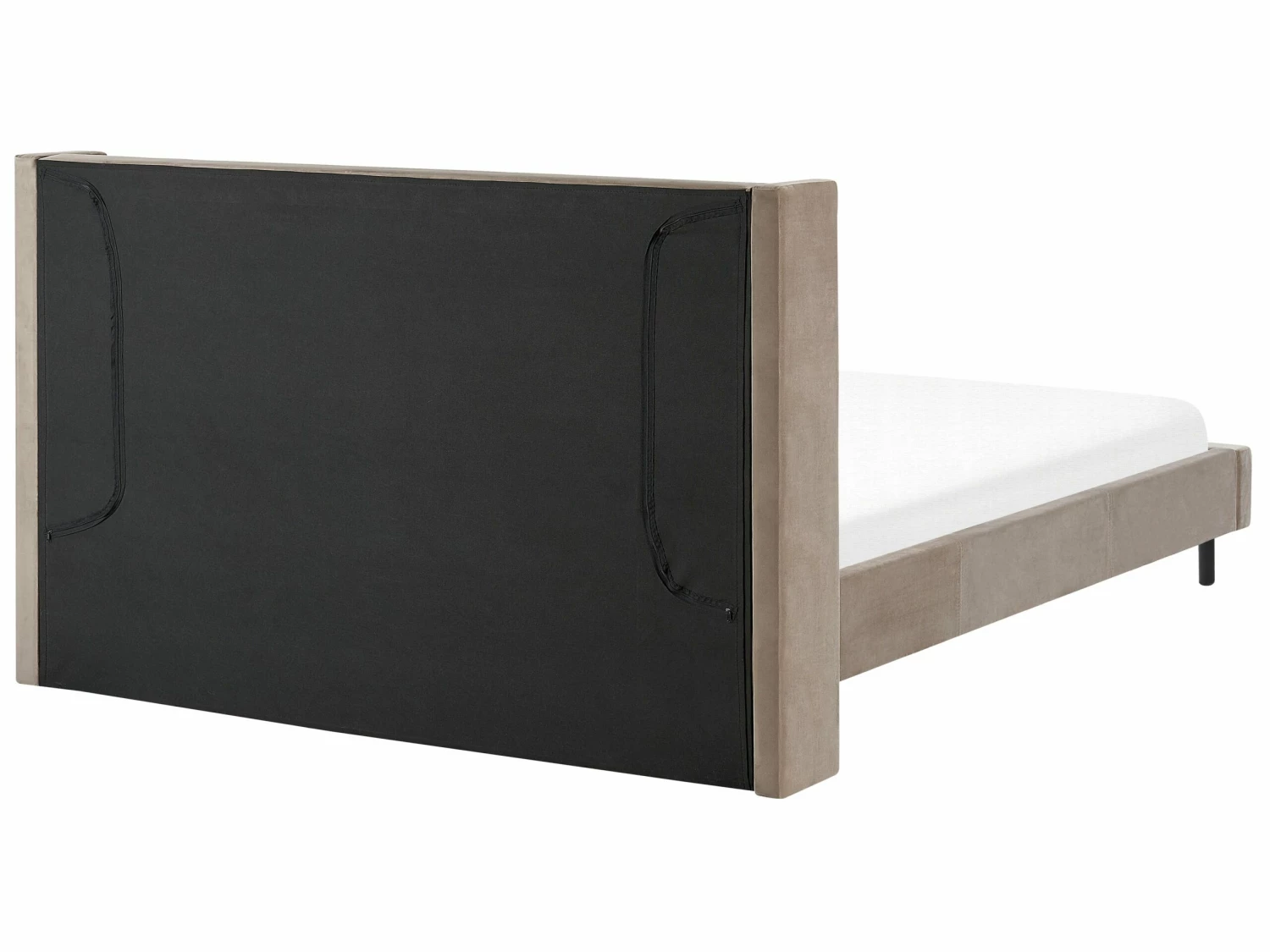 Bed Fluweel Taupe In Diverse Formaten VILLETTE - Afbeelding 4