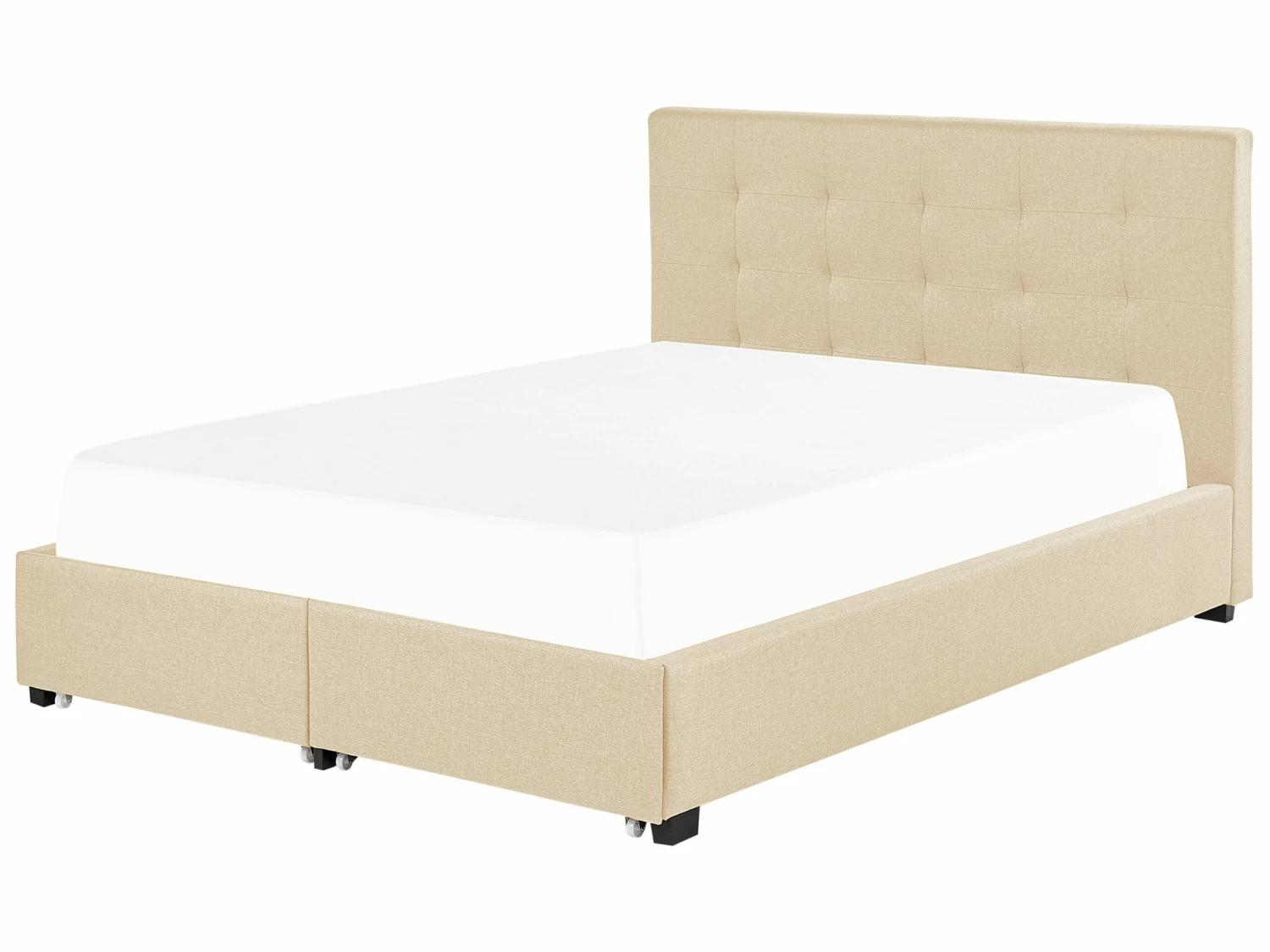 Bed Stof Beige Met Opbergruimte In Diverse Formaten LA ROCHELLE - Afbeelding 5