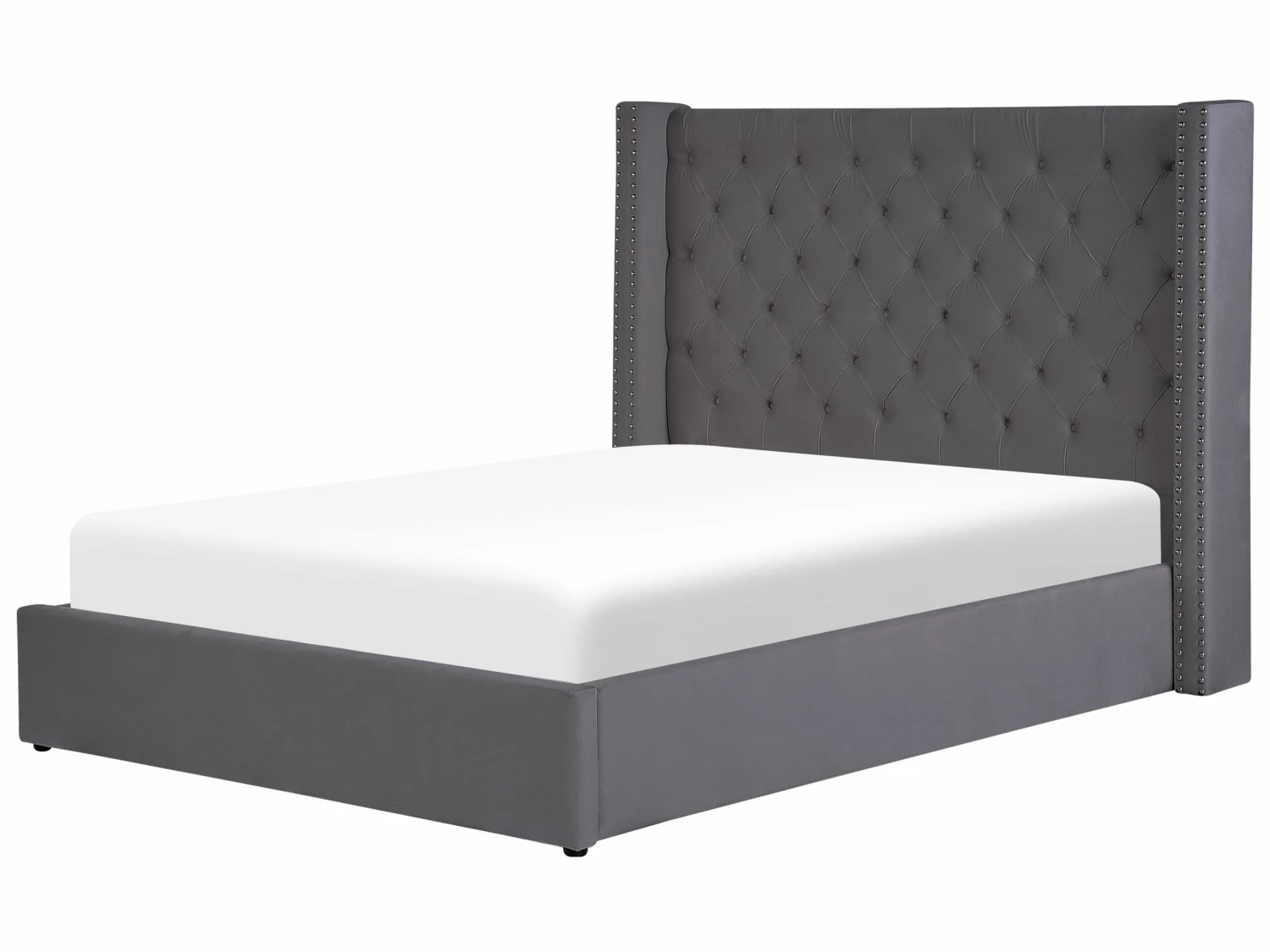 Bed Met Opbergruimte Fluweel Grijs In Diverse Formaten LUBBON 4 Bed Met Opbergruimte Fluweel Grijs In Diverse Formaten LUBBON - Afbeelding 4