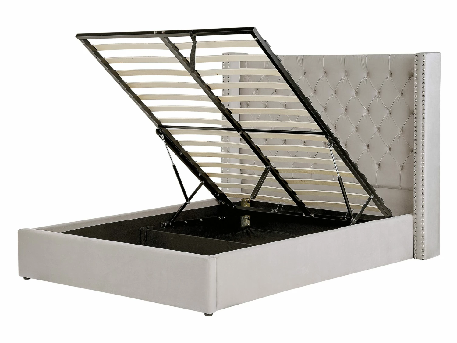 Bed Fluweel Lichtgrijs Met Opbergruimte In Diverse Formaten LUBBON 1 Bed Fluweel Lichtgrijs Met Opbergruimte In Diverse Formaten LUBBON