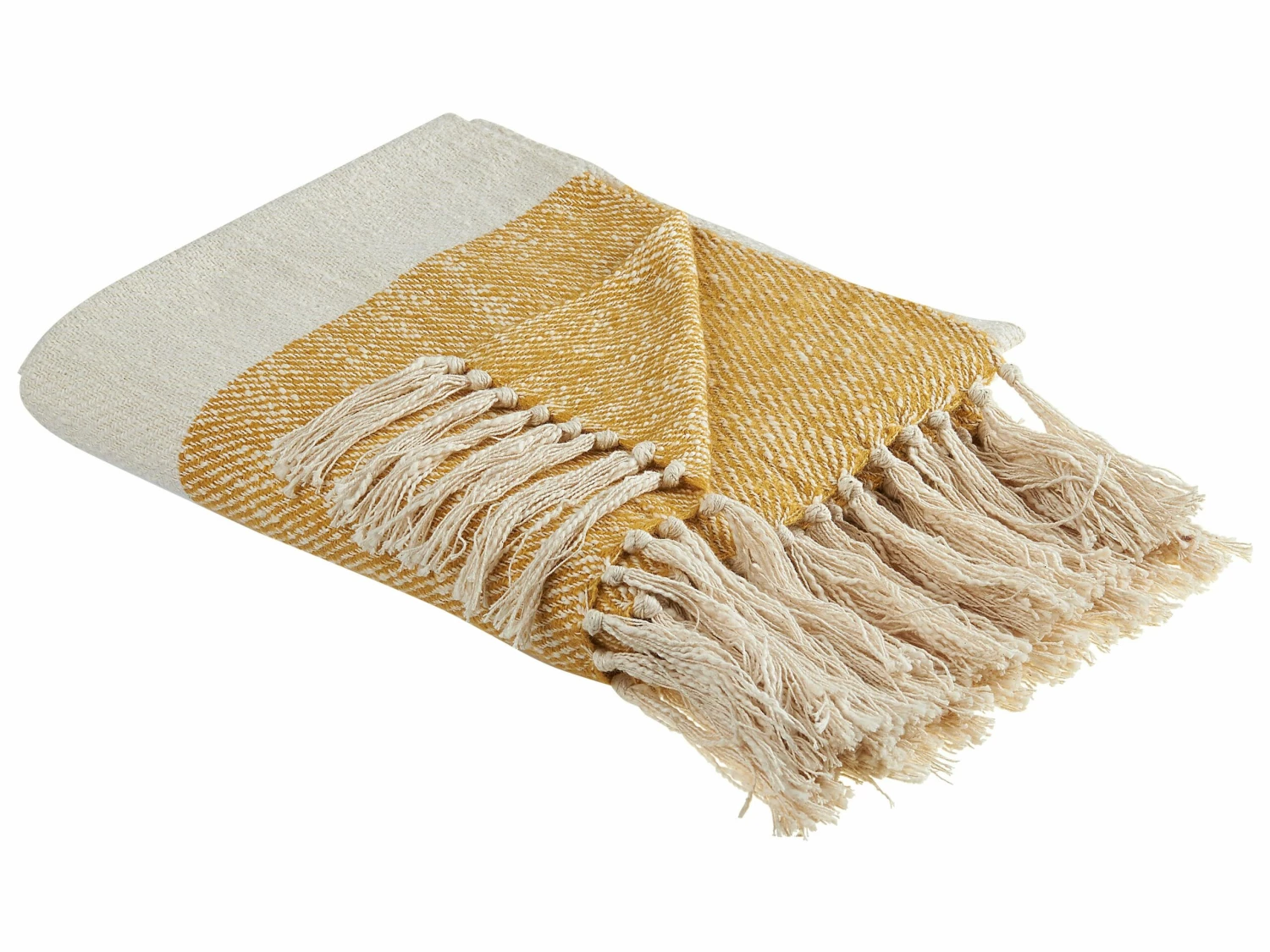 Deken Katoen 130 X 170 Cm Beige En Oranje SALME