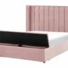 Bed Fluweel Roze Met Opbergruimte In Diverse Formaten NOYERS