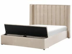 Bed Fluweel Beige Met Opbergruimte In Diverse Formaten NOYERS
