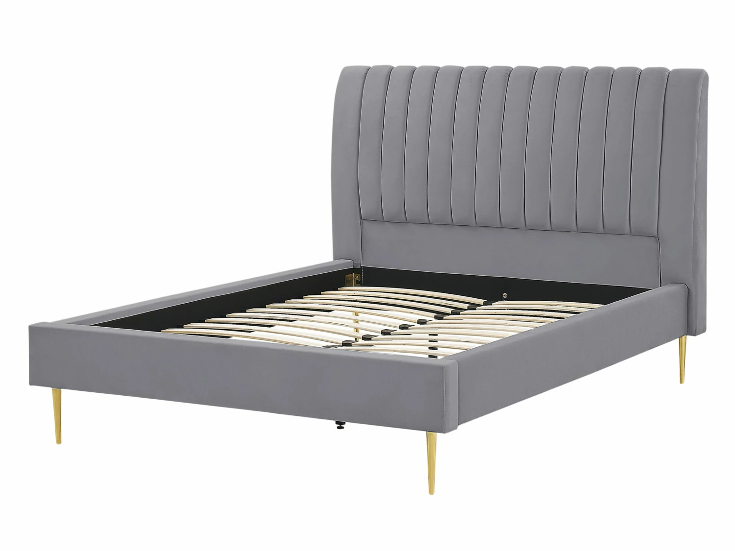 Bed Fluweel Grijs In Diverse Formaten MARVILLE 3 Bed Fluweel Grijs In Diverse Formaten MARVILLE - Afbeelding 3