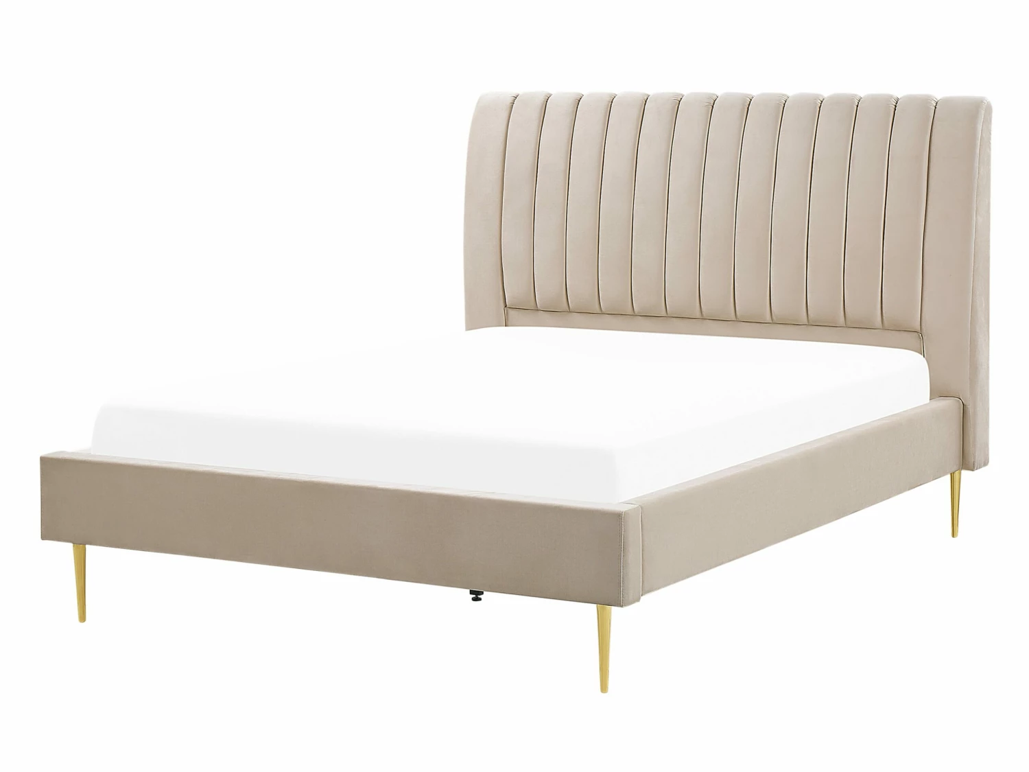 Bed Fluweel Beige In Diverse Formaten MARVILLE